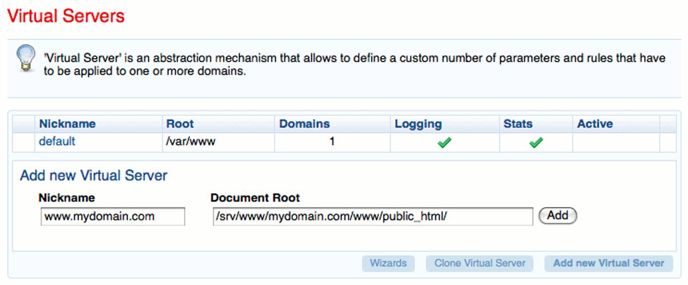 New virtual server basic settings in Cherokee admin panel on Ubuntu 10.04 LTS New virtual server basic settings in Cherokee admin panel on Ubuntu 10.04 LTS