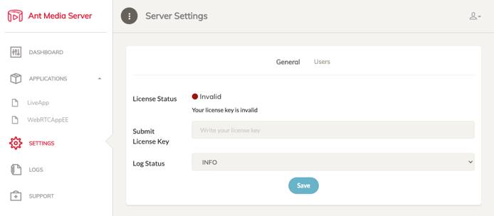 Screenshot of the Settings Page